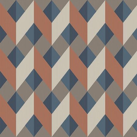 Обои Milassa Geometrica GM5 021 Флизелин (1*10,05) Синий/Коричневый/Серый, Геометрия