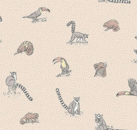 Обои детские Milassa Bon Voyage D9 002 Флизелин (1*10,05) Бежевый, Детский/Животные