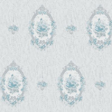 Обои Milassa Joli Joli1 006 Флизелин 11005 БирюзовыйГолубой МедальоныЦветы 6160₽