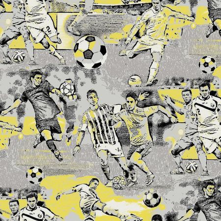 Обои детские Milassa Twins Twins11 004 Флизелин 11005 ЖелтыйСерый ДетскийФутболисты 6160₽