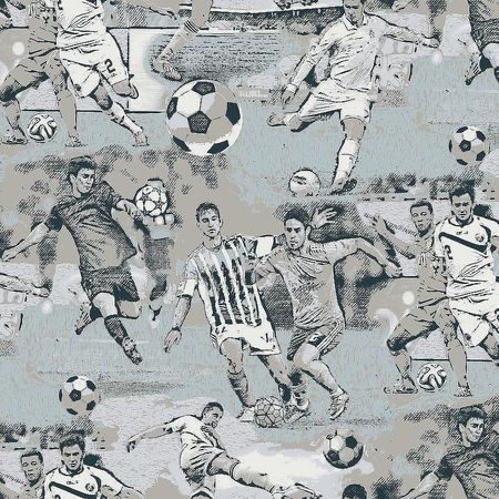 Обои детские Milassa Twins Twins11 006 Флизелин 11005 Голубой ДетскийФутболисты 6160₽