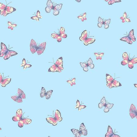 Обои детские Milassa Twins Twins4 006 Флизелин 11005 Голубой БабочкиДетский 6160₽