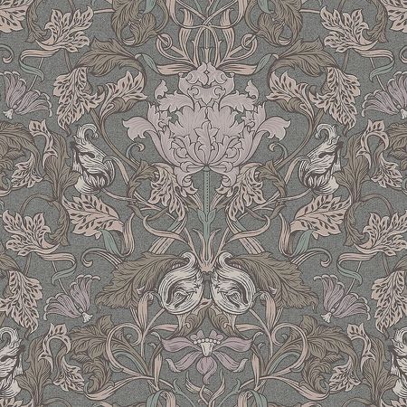 Обои LOYMINA British Style Garden BRIT11 005 Винил на флизелине 11005 БирюзовыйСерый Листья 10890₽