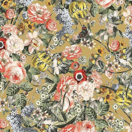 Обои LOYMINA La Belle Epoque BQ1 004 Винил на флизелине 11005 РозовыйБежевый ЦветыБабочки 10175₽