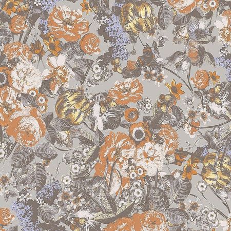 Обои LOYMINA La Belle Epoque BQ1 012 Винил на флизелине 11005 ОранжевыйСерый ЦветыБабочки 10175₽