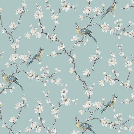 Обои LOYMINA La Belle Epoque BQ5 006 Винил на флизелине 11005 БирюзовыйГолубой ДеревьяПтицы 11825₽