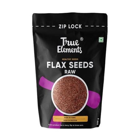True Elements Flax Seeds 500 г - Alsi Seeds | Семена льна для роста волос | Сырые семена для еды | Источник железа и пищевых волокон | Богаты белком