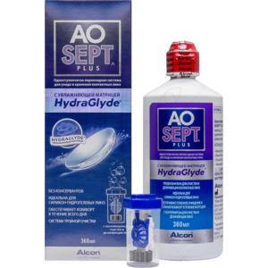 Aosept plus Система для ухода и хранения контактных линз одноступенчатая пероксидная с увлажн матрицей hydraglyde 360 мл