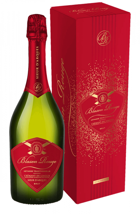 Blason Rouge Brut Cremant de Limoux AOC Sieur d'Arques (gift box)