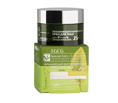 Крем для лица день-ночь увлажняющий для всех типов кожи 25+ 50г. EGCG Korean Green Tea Catechin