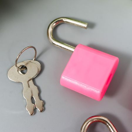 Замочек с ключиком для шкатулки металл, пластик набор 5 шт с286 3,1х1,9 см