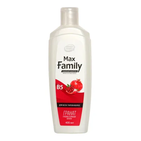 Семейный шампунь "MaxFamily" для всех типов волос ГРАНАТ, 400 мл