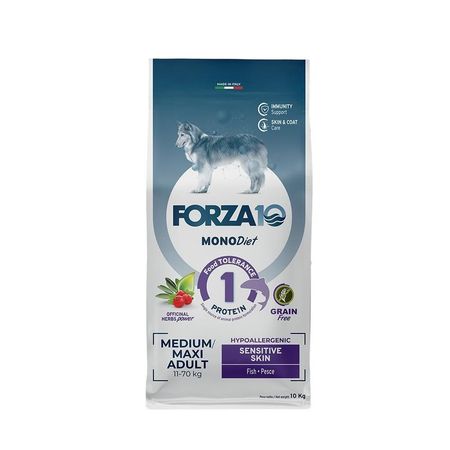 Forza10 MonoDiet Sensitive Skin Medium amp Large Adult сухой корм для взрослых собак средних и крупных пород при чувствительной коже с рыбой - 10 кг 11061₽