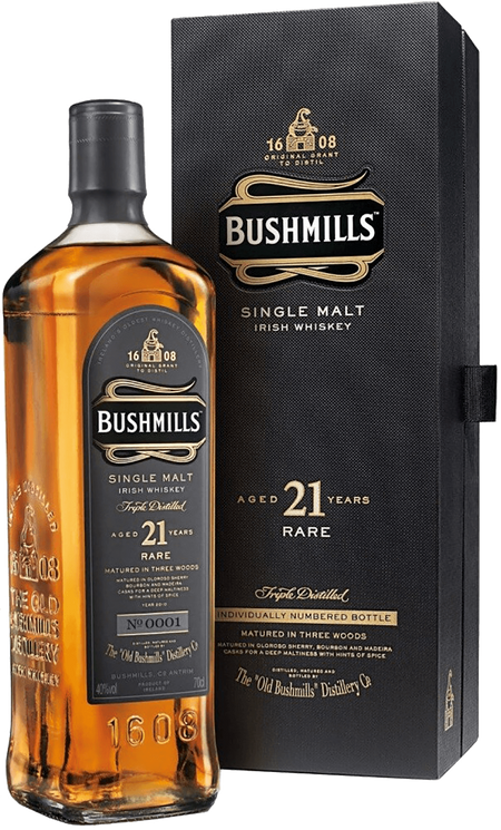 Bushmills 21 Y.O. Single Malt Irish Whiskey (gift box)