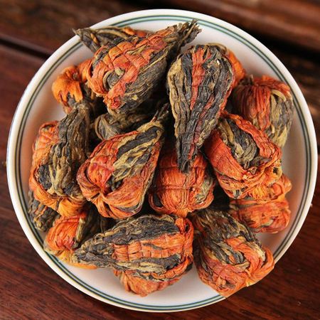 2020 Юньнаньский черный чай Baihe Dianhong Pagoda Pure Manual Whole Flower Lily Black Tea 100 г