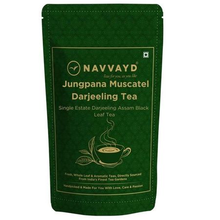 Чай Дарджилинг «Navvayd Jungpana Muscatel» (100 г, 50 чашек), с мускатным вкусом винограда, рассыпной лист - наслаждайтесь горячим или холодным