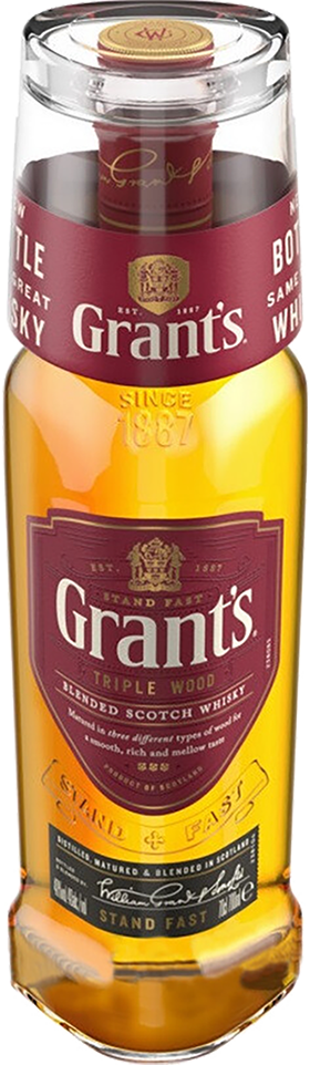 Grant's Triple Wood Blended Scotch Whisky (with glass and dropstop)