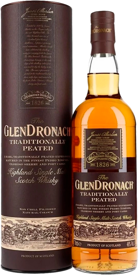 GlenDronach Traditionally Peated Highland Single Malt Scotch Whisky (gift box)