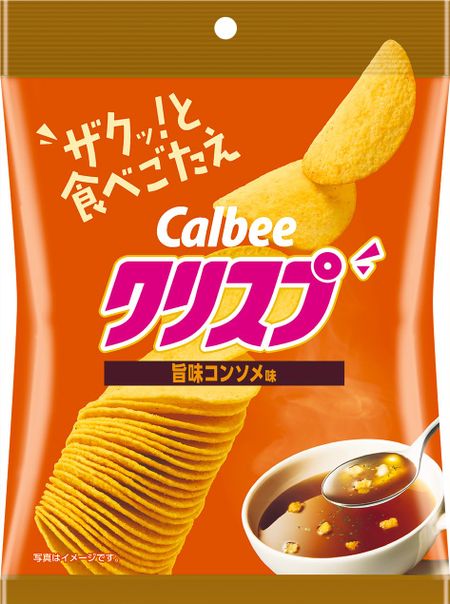 [Хрустящий] Calbee Crisp со вкусом консоме Umami 45 г x 16 пакетиков Сладости Закуски Закуски Закуски Картофельные чипсы