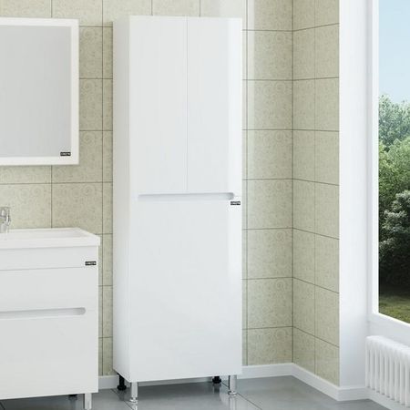 Шкаф пенал СанТа Лондон 60 с бельевой корзиной Белый 25532₽