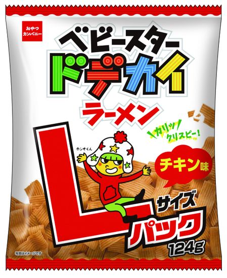 [Официально] Oyatsu Company Baby Star Dodekai Ramen со вкусом курицы, размер L, упаковка 124 г x 12 пакетиков (Закуска Сладости Широкая Лапша Объем)