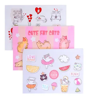 Папка для тетрадей А4 "Cute fat cats" молния сверху, PU, ассорти, Yoi