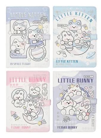 Книга для записей А5 "Little Bunny" с магнитной застежкой, ассорти
