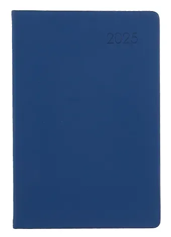 Ежедневник дат. 2025г. А5 176л "Paragraph" синий, 7Б, тв.переплет, иск.кожа, покрытие Soft Touch, термотиснение, тонир.блок, скругл.углы, вырубка, ляссе, инд.уп