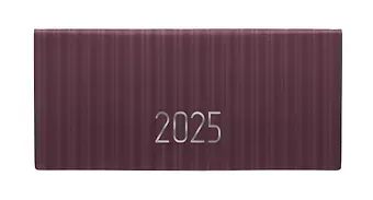 Планинг дат. 2025г. 64л "Stripes" сливовый, 7Б, тв.переплет, настольный, иск.кожа, тисн.фольгой, тонир.блок, ляссе, инд.уп