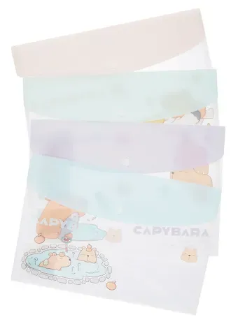 Папка-конверт А4 на кнопке "Capybara", ассорти