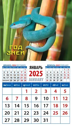 Календарь 2025г 94*167 "Год змеи 9" на магните