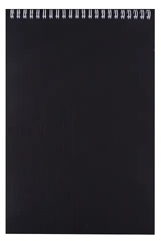 Блокнот А4 80л кл. "VELVET" черный, пласт.обл, спираль