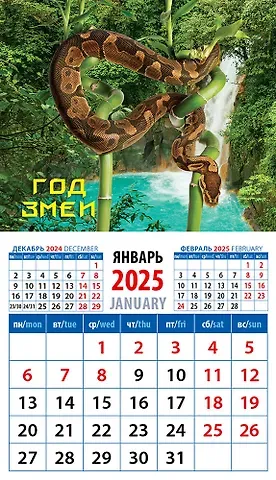 Календарь 2025г 94*167 "Год змеи 3" на магните