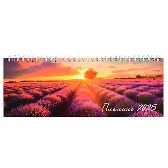 Планинг дат. 2025г. 290*100 64л "ЛАВАНДОВЫЕ ПОЛЯ" настольный, гребень, глянц.ламинация, офсет