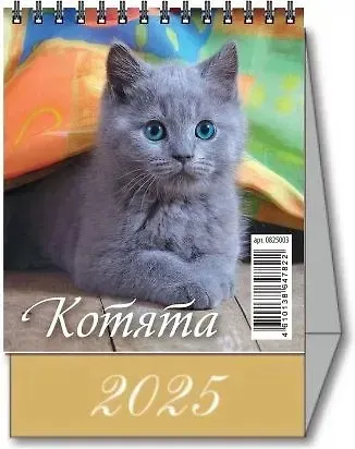 Календарь 2025г 100*140 "КОТЯТА" настольный, домик