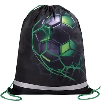 Мешок для сменной обуви "Green ball" 46*36см, с петлей, светоотр. полоса,инд.уп.