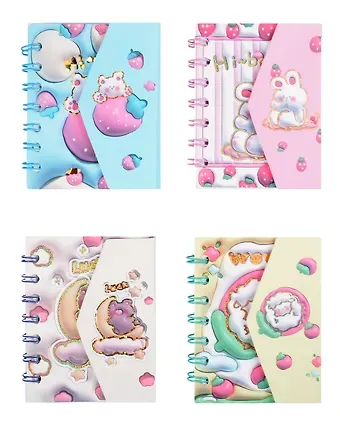 Записная книжка А7 76л лин. "Кавайи pastel" спираль, липучка, инд.уп.