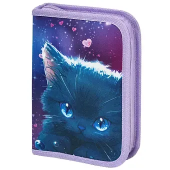 Пенал 1отд. "Anime cat" 21*14см, 1 откид. планка, полиэстер, инд. уп.