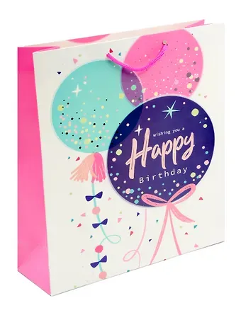 Пакет А4 32*26*10 "Happy birthday. Basic" нейтр. бум.мат.ламинат