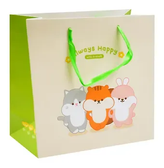Пакет А4 28*28*12 "Always happy" дет.,бум.мат.ламинат