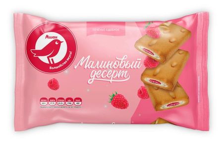 Печенье сдобное АШАН Красная птица Малиновый десерт , 270 г