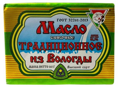 Масло сливочное Из Вологды Традиционное 82,5% БЗМЖ, 160 г