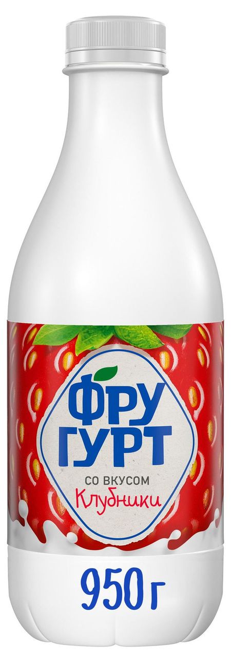 Напиток кисломолочный Фругурт со вкусом клубники БЗМЖ, 950 г