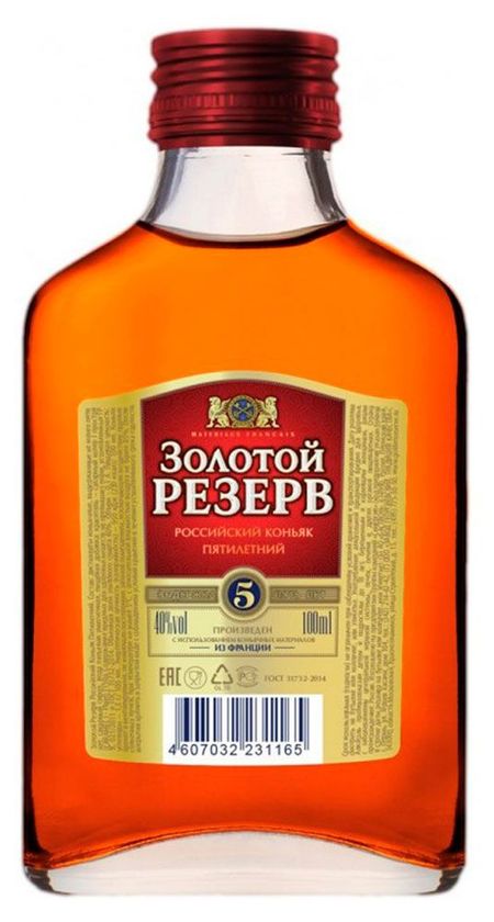 Коньяк Золотой Резерв 5 звезд Россия, 0,1 л