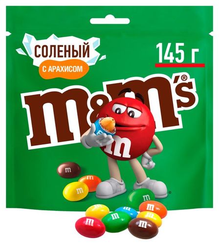 Конфеты M&M's Драже с соленым арахисом и молочным шоколадом для компании, 145 г
