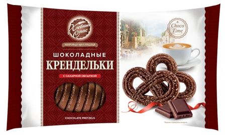 Печенье сдобное Хлебный Спас крендельки шоколадные, 320 г