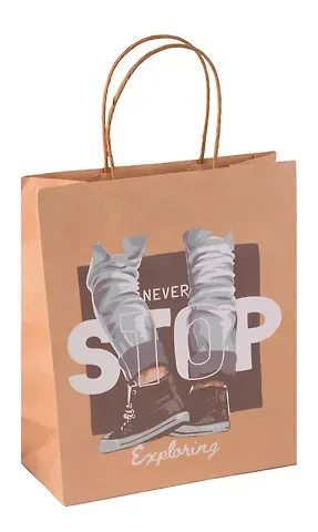 Пакет А4 26*32*12.5 "Never stop" нейтр., бум.мат.