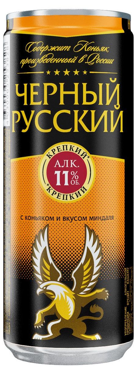 Коктейль Черный Русский с коньяком и вкусом миндаля Россия, 0,33 л