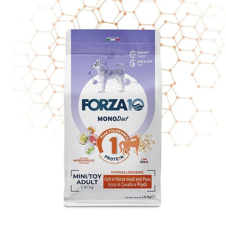 Forza10 Mini Diet сухой корм для собак мелких пород сухой корм для склонных к пищевой аллергии с кониной и горохом - 15 кг 2113₽