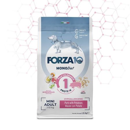 Forza10 Mini Diet сухой корм для собак мелких пород сухой корм для склонных к пищевой аллергии со свининой и картофелем - 15 кг 2113₽
